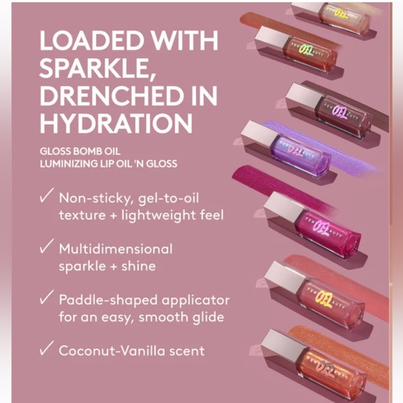 Brand New Fenty Beauty Gloss Bomb Oil in Fu$$y (sparkling, dusty pink) - Picture 5 of 7